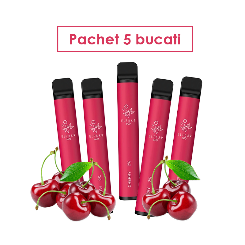 Black Friday Pachet 5 x Fum Elf Bar Cherry 600puff 2%Nicotina -Fumezi.com