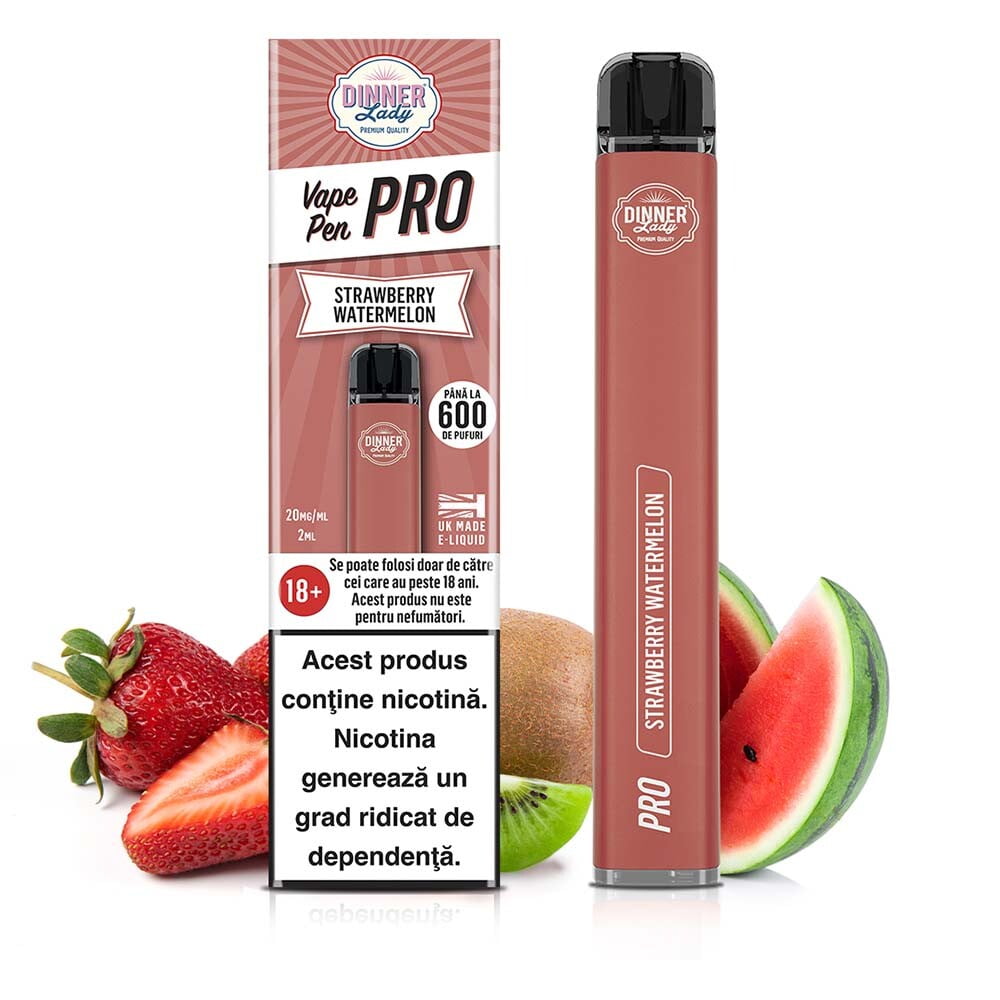 Mini narghilea cu nicotina Dinner Lady Vape Pro 600puff Strawberry Watermelon -Fumezi.com